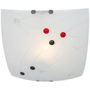 näve Plafondlamp Plafondlamp,E27 lampen verwisselbaar, wit met kleurrijke glassteentjes