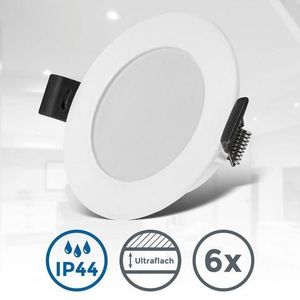 B.K.Licht Ledinbouwlamp BK_EL1569 LED inbouwspots IP44 set van 5 kunststof zwart (6 stuks)