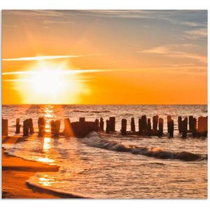Artland Keukenwand Mooie zonsondergang aan het strand Aluminium spatscherm met plakband, gemakkelijke montage
