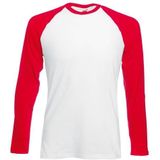 Fruit of the Loom longsleeve Heren baseball T-shirt, lange mouwen