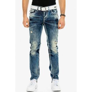 Cipo & Baxx Straight jeans met destroyed effect en veel details
