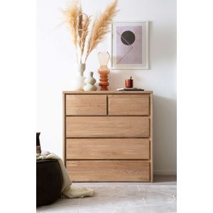 Ladekast - Eiken Natuur - Massief Eiken - 88 cm Breed - 42 cm Diep - 91 cm Hoog