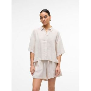 Vero Moda Overhemdblouse VMLINN LINEN 2/4 SHORT SHIRT WVN NOOS