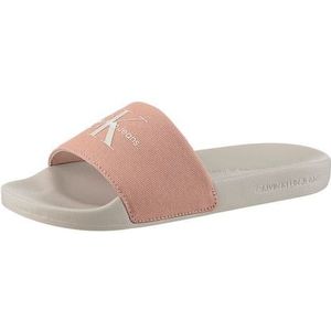 Calvin Klein Slippers SLIDE MONOGRAM WMNS , poolslides, slippers, zomerpantolette, strandschoen om in te stappen