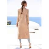 Lascana Lang vest met ribbrei-details en zakken, casual gebreide mantel