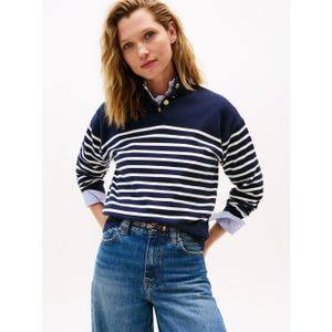 Tommy Hilfiger Gebreide trui CO JERSEY GOLD BTN MOCK-NK SWT