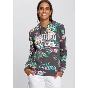 KangaROOS Hoodie met coole bloemmotief all-over print & logoprint in college-look