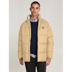 TOMMY JEANS Gewatteerde jas TJM POLY PUFFER EXT Winterjas met staande kraag, gevoerd teddy, binnenzakken