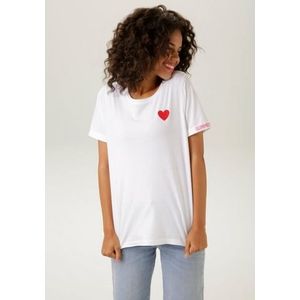 Aniston CASUAL T-shirt met hartjes en bedrukte achterkant - nieuwe collectie