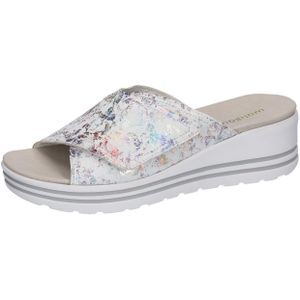 Zomerschoen - Lichtgrijs Metallic - Klittenbandsluiting - H-Breedte - Sleehak