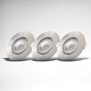 B.K.Licht Ledinbouwlamp BK_EL1284 LED inbouwspots, set van 3, zwenkbaar, dimbaar, vlak (3 stuks)