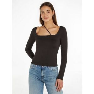 TOMMY JEANS Crop-top met vierkante uitsparing en stijlvol extra koord