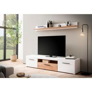 INOSIGN Wandmeubel Salerno, moderne wandmeubel, woonkamer-set, Wit met Eik Evoke Decor (set, 2-delig)