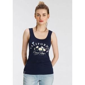 KangaROOS Tanktop met geprint bloemenlogo en contrasterende naden - nieuwe collectie