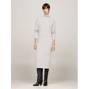 Tommy Hilfiger Gebreide jurk WOOL CASH ROLL-NK LONG DRESS