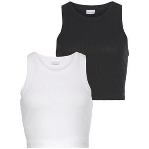 Lascana Crop-top van zachte ribstof, zomerse basis tops (Set van 2)