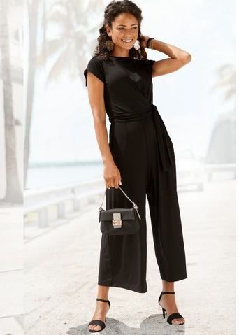 Lascana Jumpsuit in culotte-stijl met knoopdetail in de taille, elegante jumpsuit, feestelijk