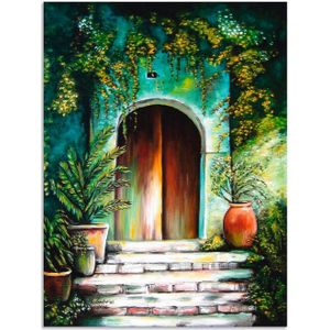 Artland Artprint Mediterraan tuinparadijs als artprint van aluminium, artprint voor buiten, artprint op linnen, poster, muursticker