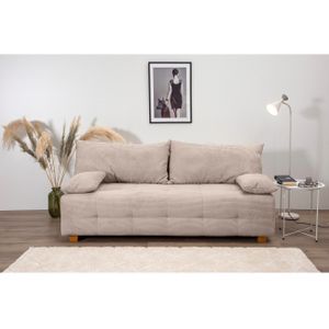 Slaapbank - Taupe - 196 cm Breedte - 96 cm Diepte - 45 cm Hoogte