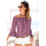 Lascana Blouse met carmenhals met etnische print, damesblouse, off-the-shoulder, casual
