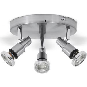 B.K.Licht Plafondspotje BK_DS1137 LED badkamer plafondlamp, draaibaar en zwenkbaar, incl. 3x GU10 (1 stuk)