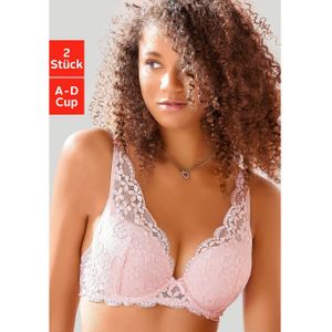 Petite fleur Push-up-bh in high apex-belijning, dessous (Set van 2)