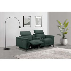 Places of Style 2-zitsbank Lund, 2-zits bioscoopbank, tv-fauteuil, multimedia-sofa, USB-A met elektrische of handmatige relaxfunctie, bekerhouder en opbergruimte