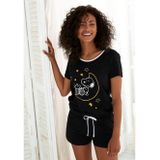 Peanuts Shortama met snoopy printmotief (2-delig, 1 stuk)