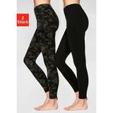 H.I.S Legging gedessineerd en uni (Set van 2)