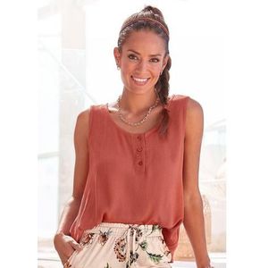 Buffalo Top van crêpe viscose met knoopsluiting, tanktop, overhemdblouse