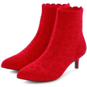 Lascana Enkellaarsjes Sock Boot, High heel laarsjes, laarzen, kleine hak & elastische punt