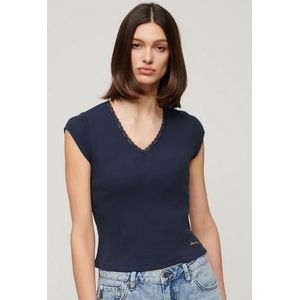 Superdry T-shirt ESSENTIAL LACE TRIM V TEE