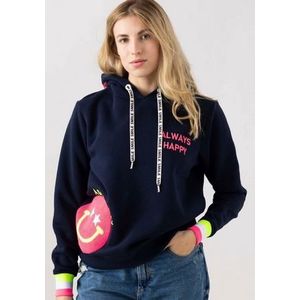 Zwillingsherz Hoodie Always Happy Bandjes hoodie met print