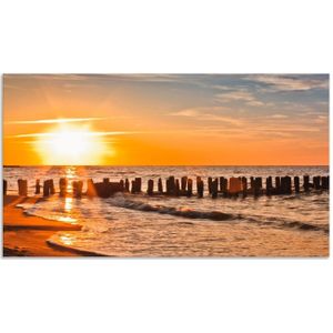 Artland Keukenwand Mooie zonsondergang aan het strand Aluminium spatscherm met plakband, gemakkelijke montage