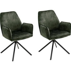 MCA furniture Eetkamerstoel Ottawa met armleuning Vintage suède-look met opstaande naad, stoel belastbaar tot 120 kg (set, 2 stuks)