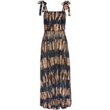 Buffalo Maxi-jurk met strikbandjes met een all-over print, zomerjurk, strandjurk