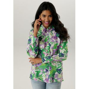 Aniston SELECTED Overhemdblouse met kleurharmonische bloemen- en bladerenprint - nieuwe collectie