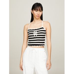 TOMMY JEANS Top met spaghettibandjes TJW CROCHET STRIPE TOP