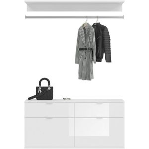 INOSIGN Halmeubelset Trondheim, Breedte 212 cm, 5-delig, bestaande uit: 2x garderobekast, 1 commode, 1 kledingstang, 1 legplank (set, 4-delig)