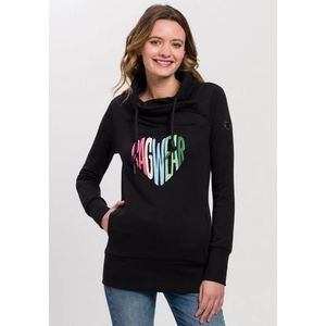 Ragwear Sweater NESKA LOVE O met asymmetrische sjaalkraag in rainbow pride design