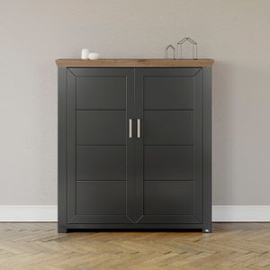 set one by Musterring Highboard York Type 19, met 3 lades en flessenrek, landhuisstijl, B 129cm