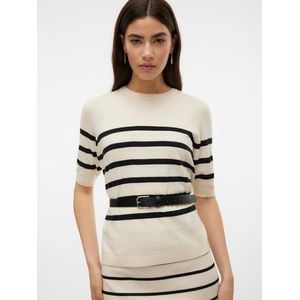 Vero Moda Trui met korte mouwen Lichtgewicht fijn gebreide trui VMSABA PLAIN SS O-NECK PULLOVER GA NOOS