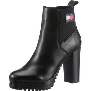 TOMMY JEANS Highheel-laarsjes TJW NEW ESS HIGH HEEL BOOT blokhak, partymode, enkellaarzen in smalle vorm