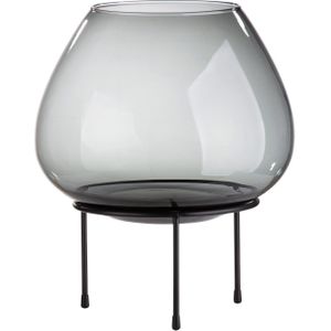 GILDE Vloerwindlicht Vitu, kerstdecoratie uit glas met driepoot metalen standaard (1 stuk)