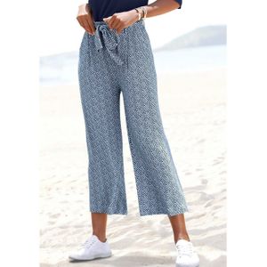 Lascana Culotte en stippenprint, licht en elastisch, jersey broek, zomerbroek (Met een bindceintuur)