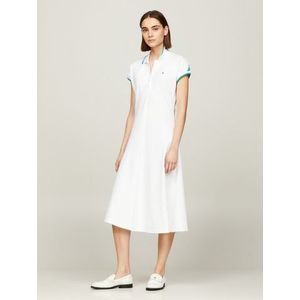 Tommy Hilfiger Polojurk F&F STP SLV KNEE POLO DRESS met contrastkleurige inzetten