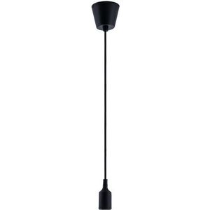 Paco Home Hanglamp Sun Zwart E27 snoerhanger silicone overtrokken 1,5m textielen kabel