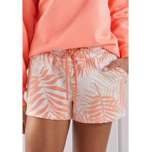 Lascana Sweatshort -lounge shorts Loungebroek met mooie allover-bladerenprint, loungewear (1-delig)