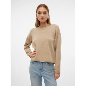 Vero Moda Gebreide trui VMGOLD ROLL LS O-NECK PULLOVER GA