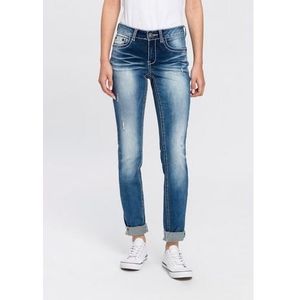 Arizona Skinny fit jeans Met contrastnaden en klepzakken